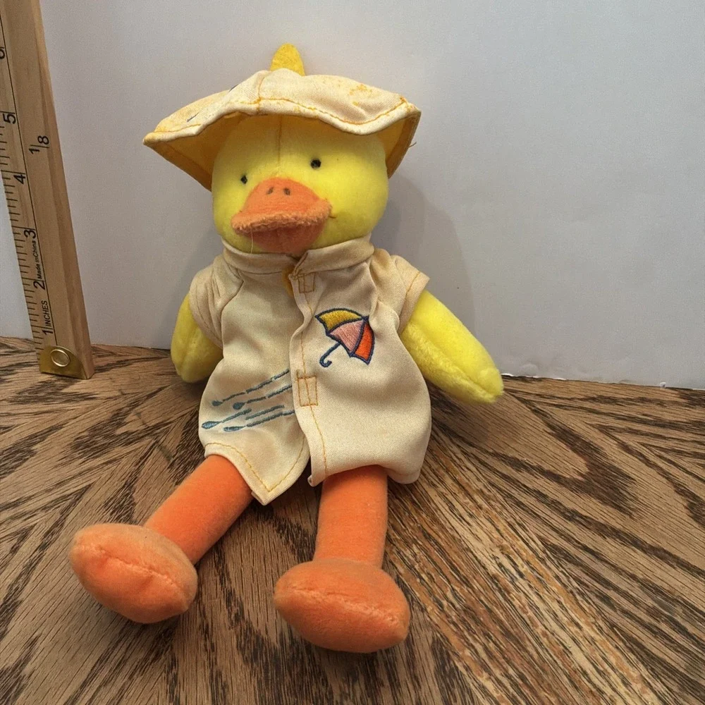 Yellow Duck Wearing Rain Jacket Stuffed‎ Animal